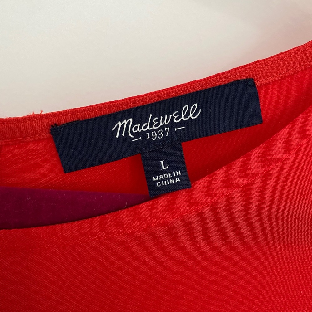 Madewell Red Silk Top